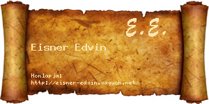 Eisner Edvin névjegykártya